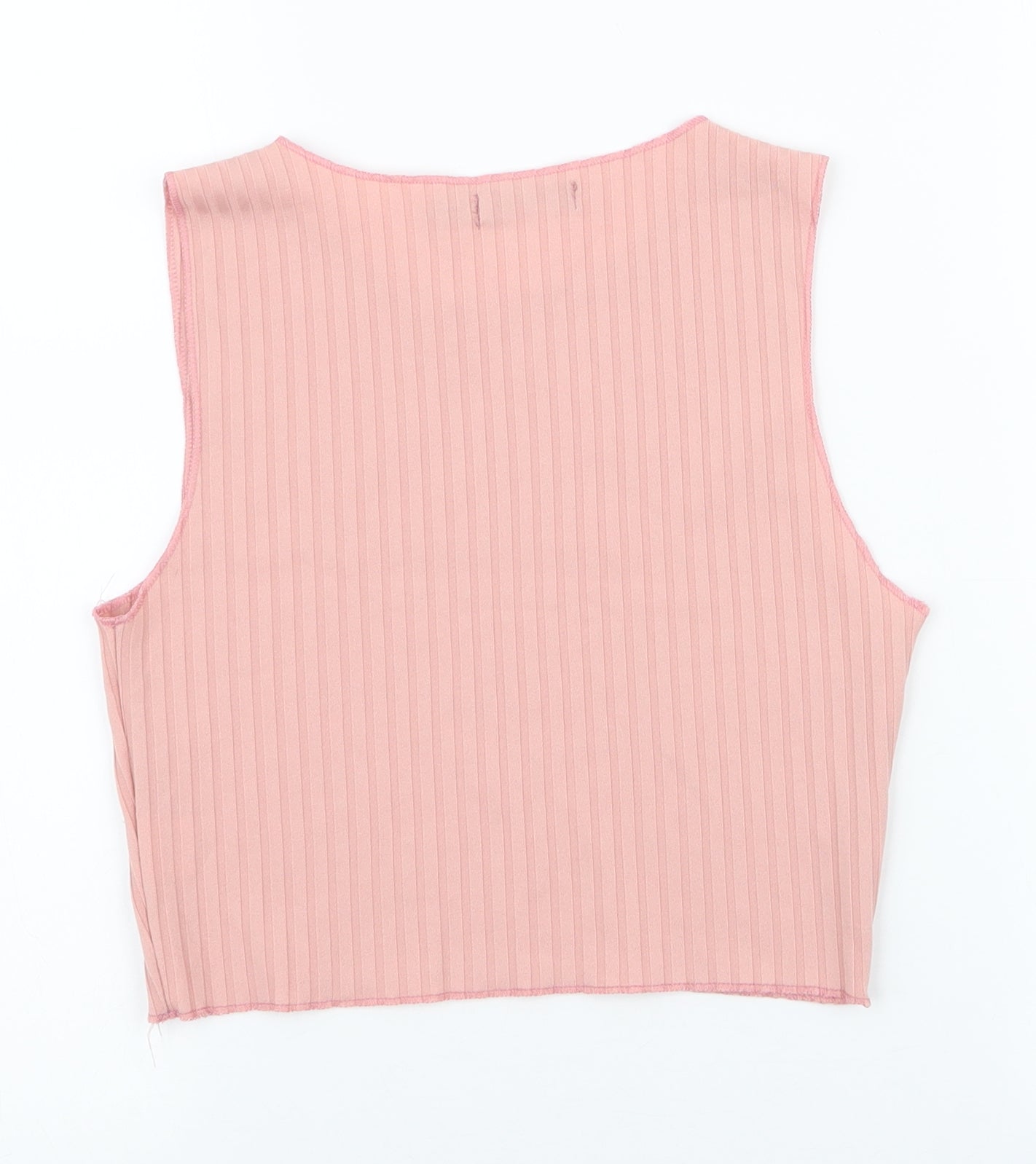Misspap Womens Pink  Polyester Cropped Tank Size 6 Round Neck