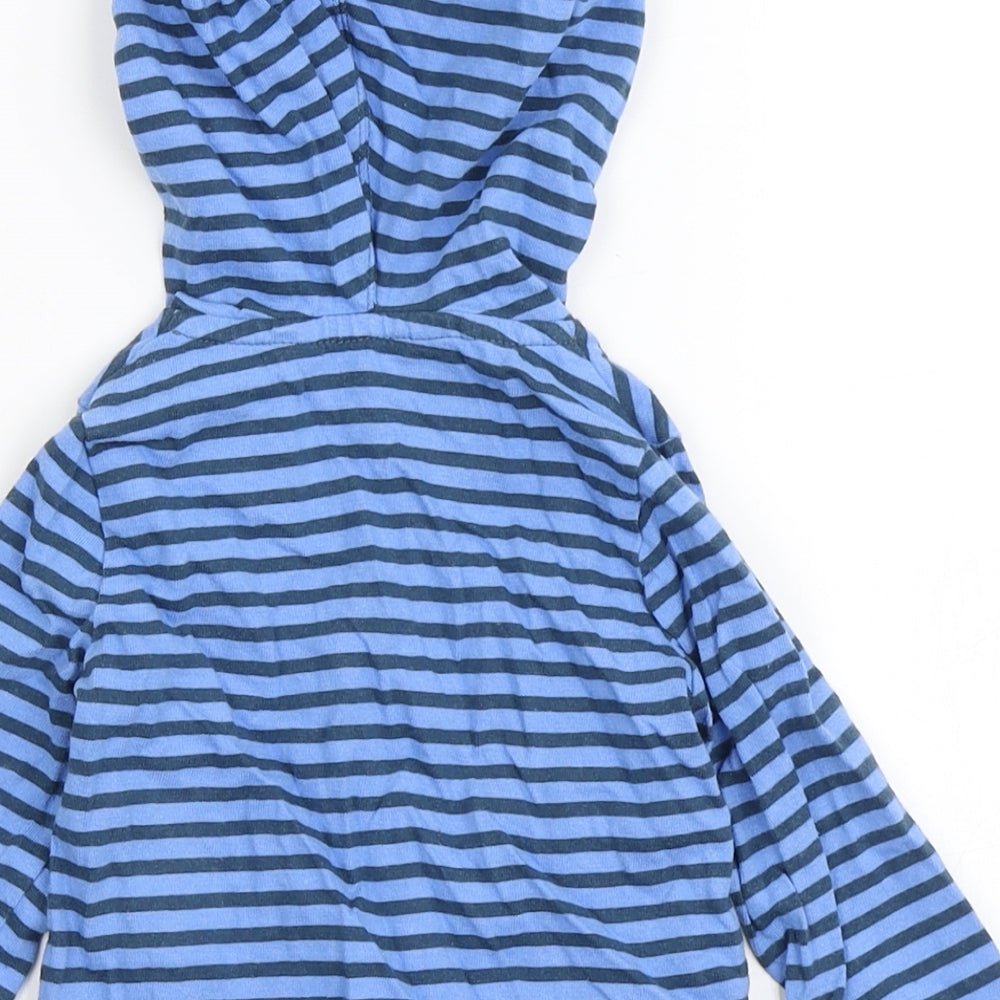 Baker Boy Boys Blue Striped 100% Cotton Cardigan Jumper Size 9-12 Months  Button