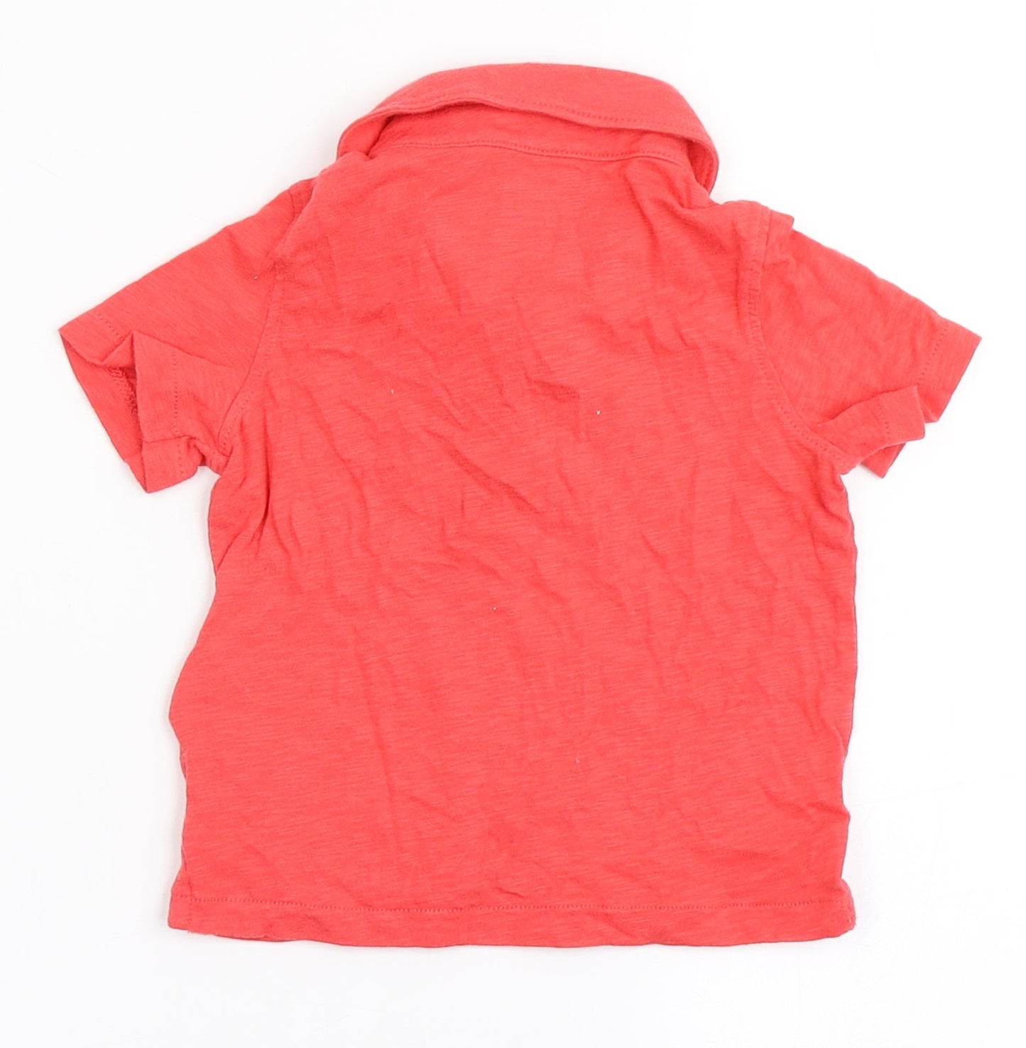 Gap Boys Red  100% Cotton Basic Polo Size 6-9 Months Collared Button - Chest Pocket