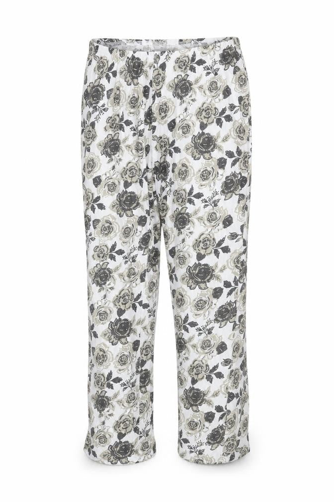 Bonprix Collection Womens White Floral Cotton Sweatpants Trousers Size XL L26 in Regular
