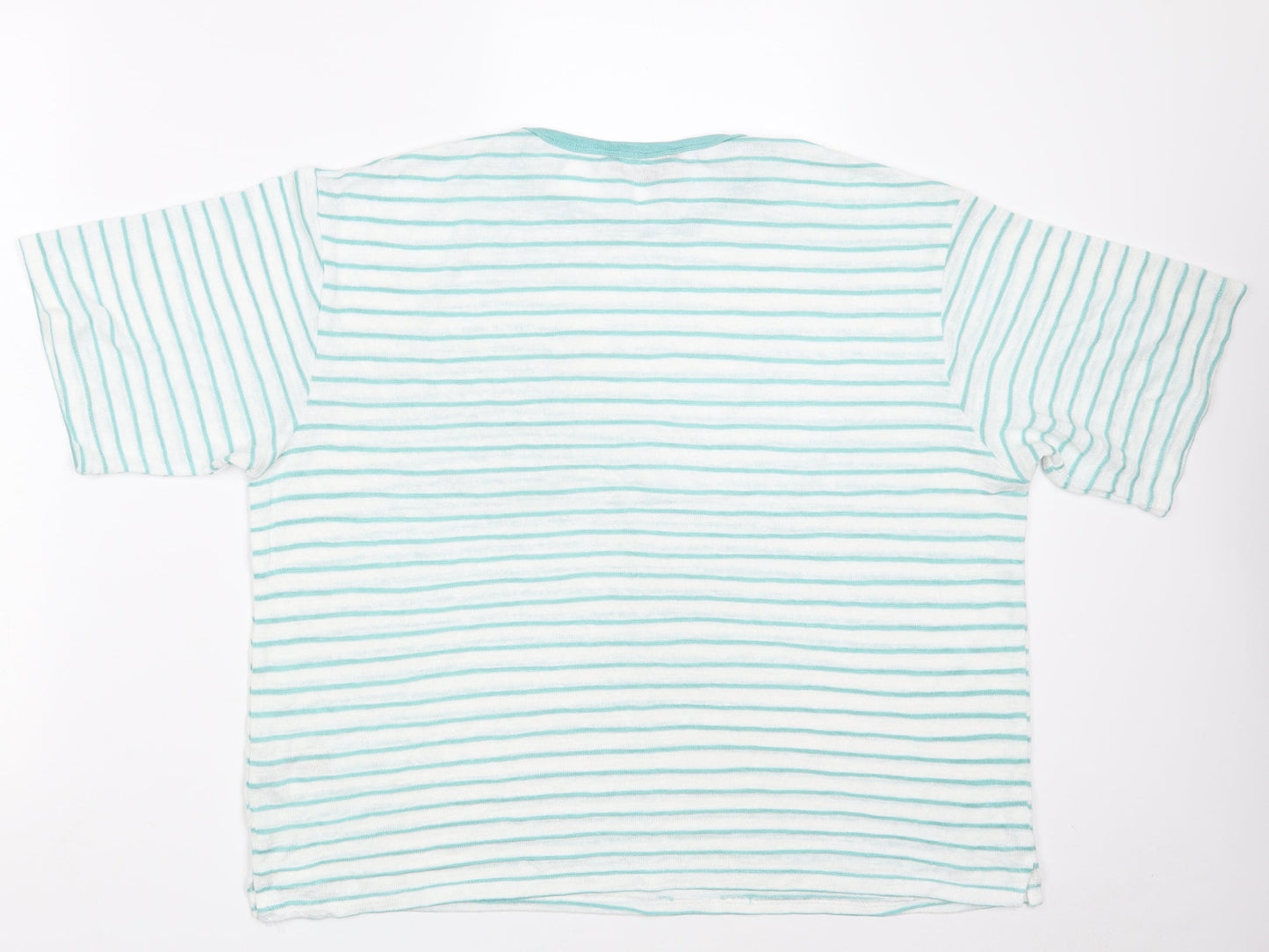 Dunnes Stores Womens White Striped Viscose Pullover Sweatshirt Size L