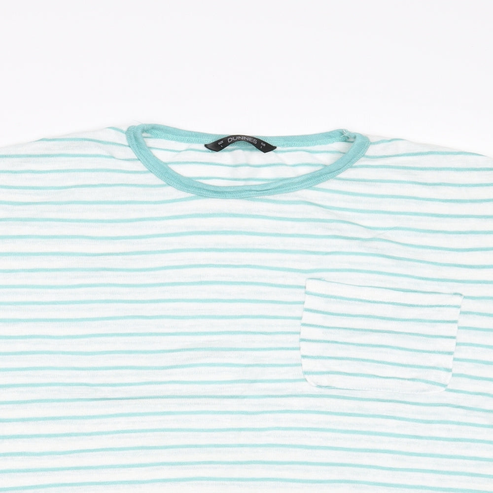 Dunnes Stores Womens White Striped Viscose Pullover Sweatshirt Size L