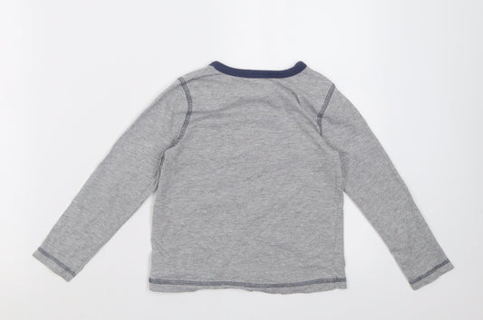 George Boys Grey  Cotton Basic Casual Size 5-6 Years Collared Pullover
