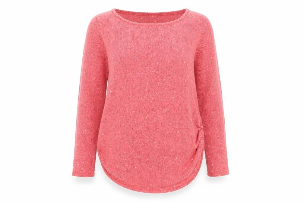 H&M Womens Pink Boat Neck  Polyester Pullover Jumper Size M