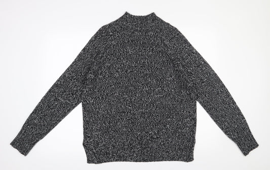 NEXT Womens Black Mock Neck  Acrylic Pullover Jumper Size M