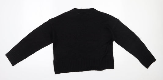New Look  Womens Black Roll Neck  Acrylic Pullover Jumper Size S