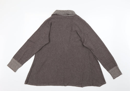Per Una Womens Brown V-Neck  Viscose Cardigan Jumper Size 16