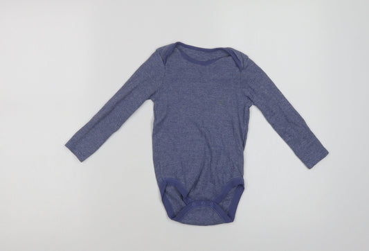 Dunnes Stores Girls Blue  Cotton Bodysuit One-Piece Size 2-3 Years  Snap