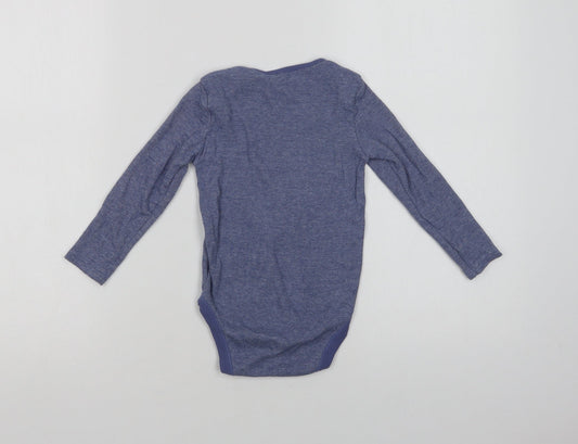 Dunnes Stores Girls Blue  Cotton Bodysuit One-Piece Size 2-3 Years  Snap