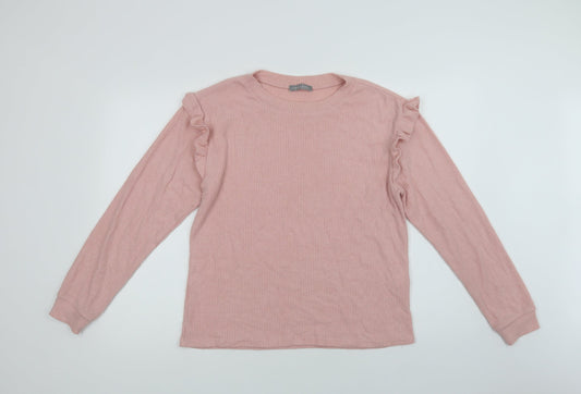 New Look Womens Pink Crew Neck  Polyester Shrug Jumper Size M