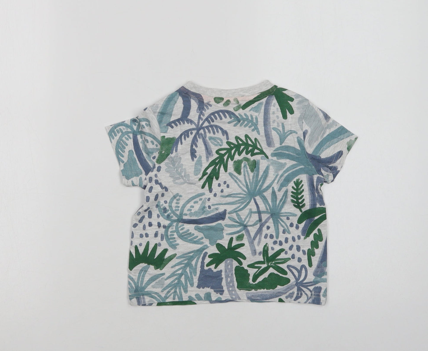 F&F Baby Grey Floral Cotton Camisole T-Shirt Size 12-18 Months Crew Neck  - Future Hero