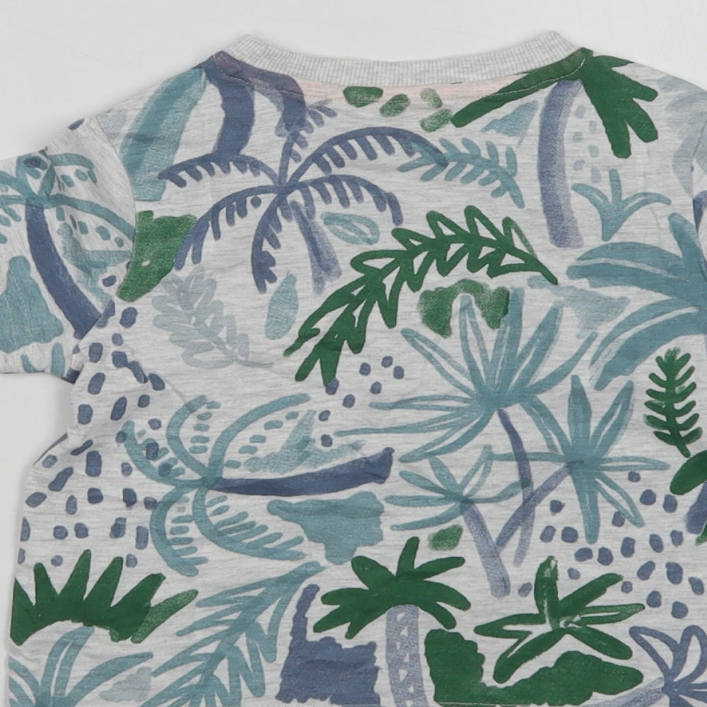 F&F Baby Grey Floral Cotton Camisole T-Shirt Size 12-18 Months Crew Neck  - Future Hero