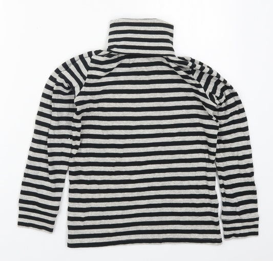 La Redoute Girls Grey Striped Cotton Pullover Sweatshirt Size 12 Years  Pullover