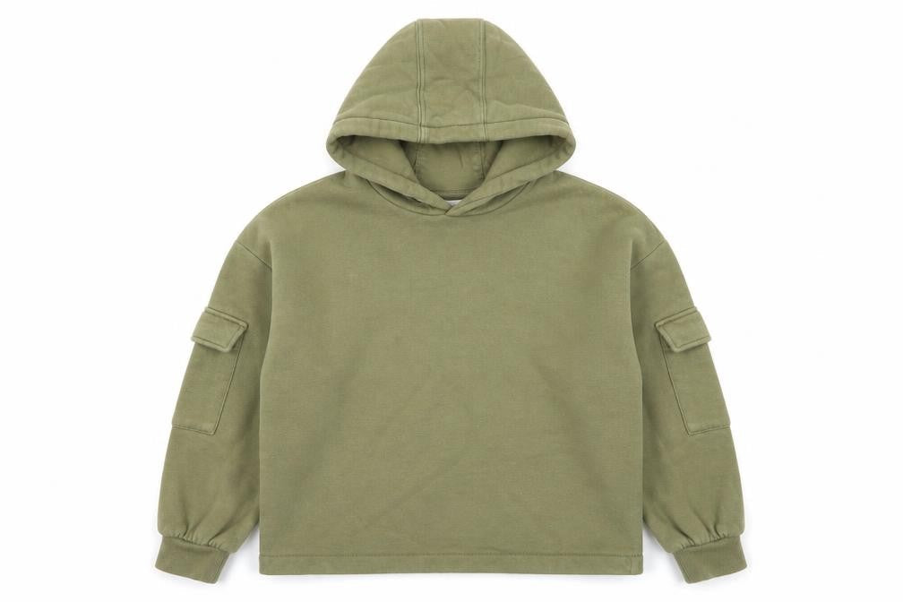 Marks and Spencer Girls Green  Cotton Pullover Hoodie Size 9-10 Years  Pullover