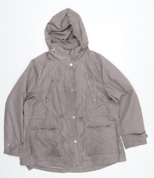 Marks and Spencer Womens Grey Check  Jacket Coat Size 2  Zip