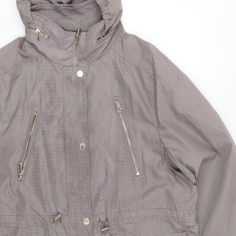 Marks and Spencer Womens Grey Check  Jacket Coat Size 2  Zip