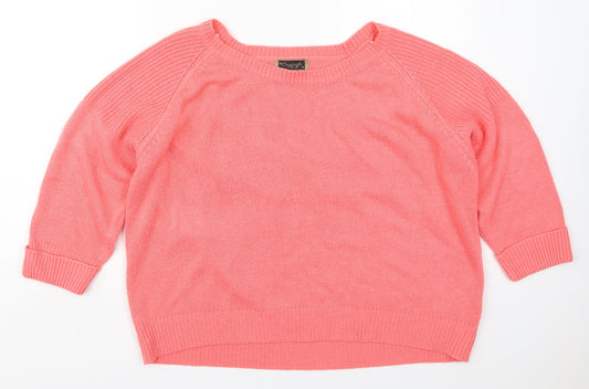 Originals Womens Pink Boat Neck  Acrylic Pullover Jumper Size XL