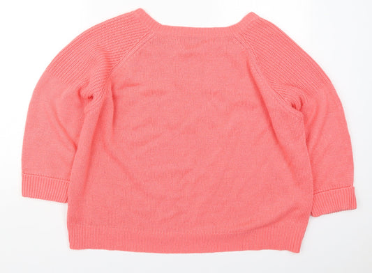 Originals Womens Pink Boat Neck  Acrylic Pullover Jumper Size XL