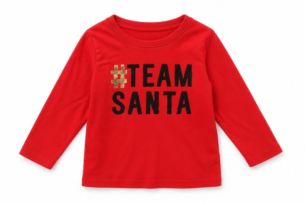 George Baby Red  Cotton Basic Casual Size 9-12 Months Crew Neck Pullover - Team Santa