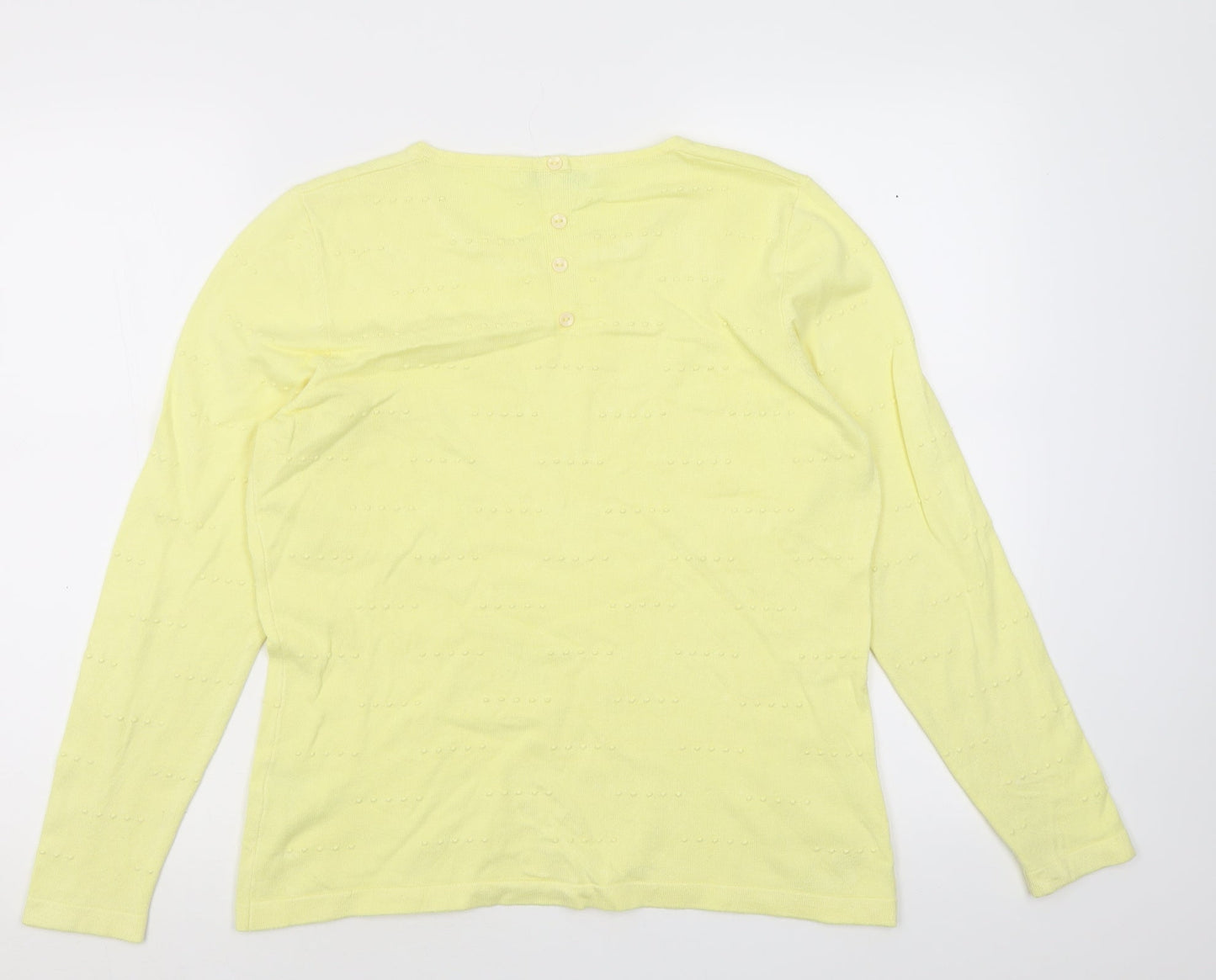 Lakeland Womens Yellow Crew Neck  Viscose Pullover Jumper Size M