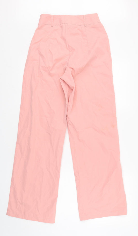 I SAW IT FIRST Womens Pink  Cotton Trousers  Size 8 L31 in Regular Button