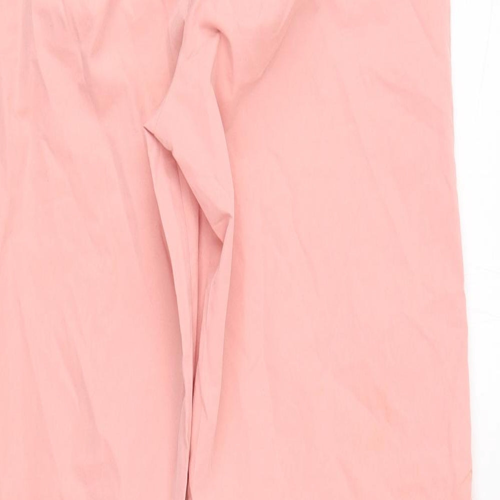 I SAW IT FIRST Womens Pink  Cotton Trousers  Size 8 L31 in Regular Button