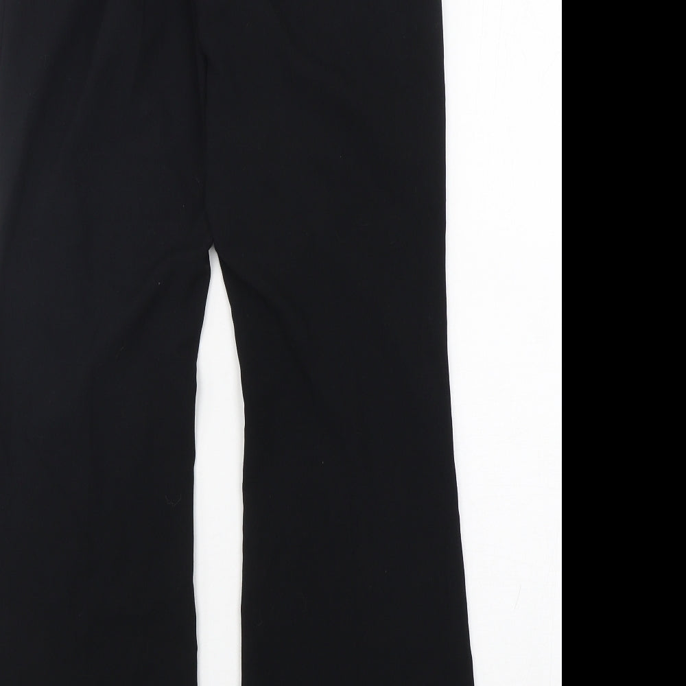 Marks and Spencer Womens Black  Polyester Trousers  Size 8 L29 in Regular Hook & Eye