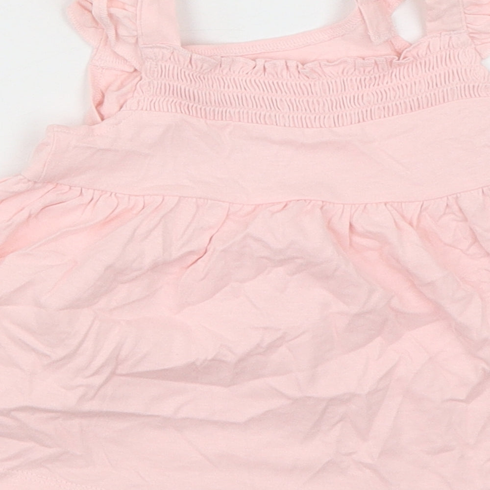 George Girls Pink  Cotton A-Line  Size 18-24 Months  Square Neck Pullover