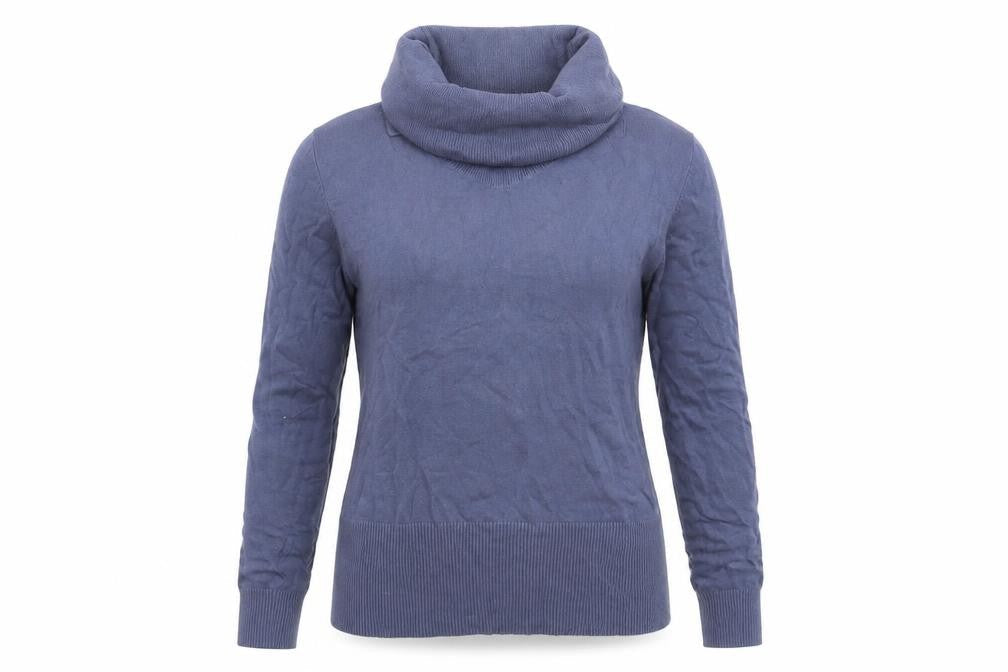 F&F Womens Blue High Neck  Viscose Pullover Jumper Size 8