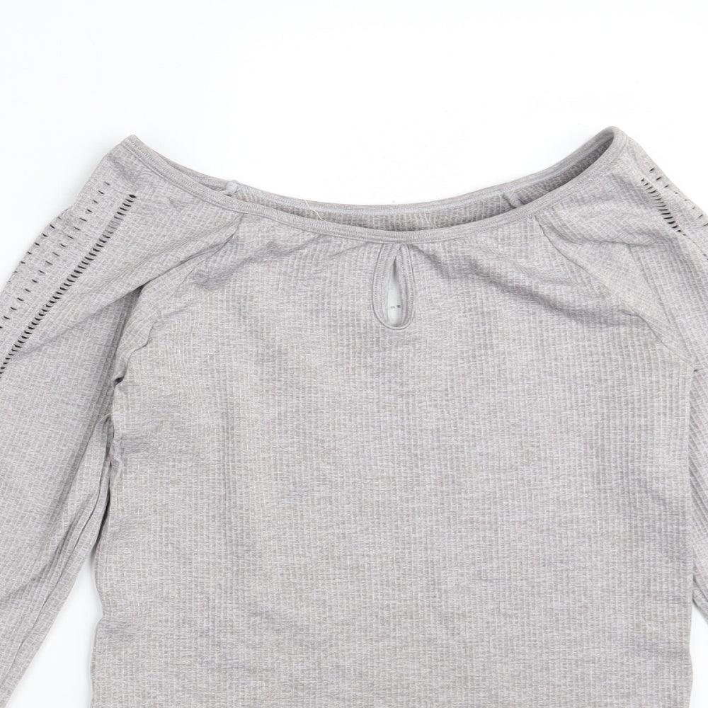 Hollister Womens Grey  Nylon Pullover Sweatshirt Size M