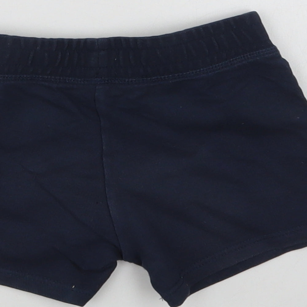 River Island Baby Blue  Cotton Cropped Trousers Size 12-18 Months  Drawstring