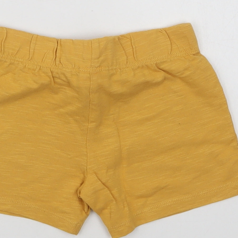 F&F Baby Yellow  Cotton Cropped Trousers Size 12-18 Months  Drawstring