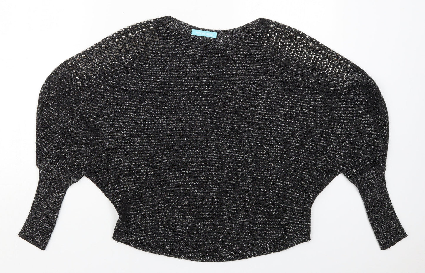 Foresta Bella Womens Black Round Neck  Viscose Pullover Jumper Size S