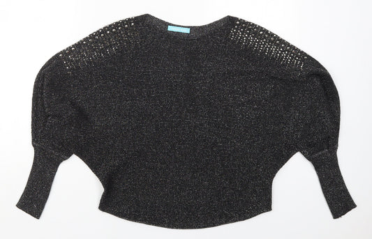 Foresta Bella Womens Black Round Neck  Viscose Pullover Jumper Size S