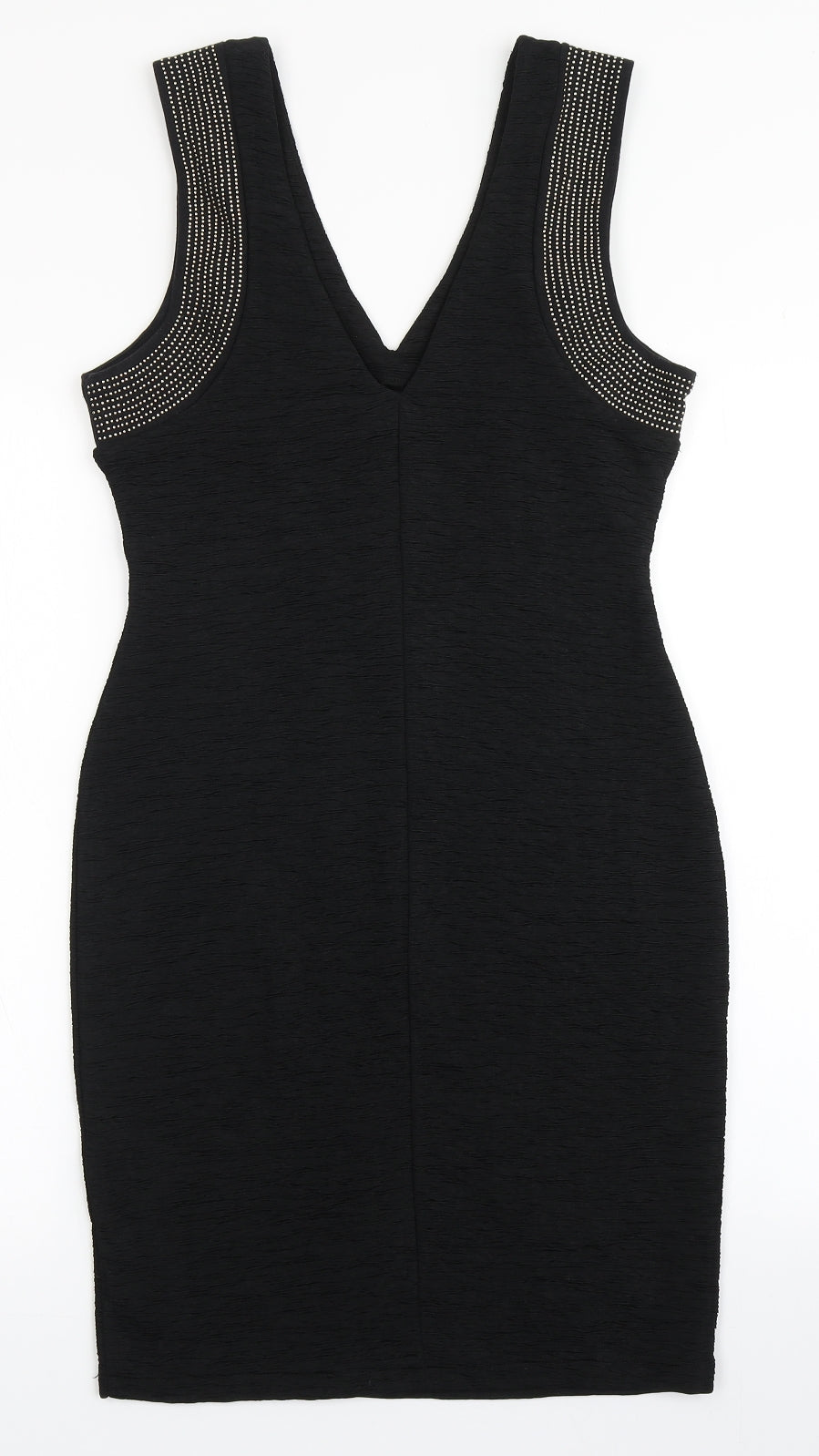 H&M Womens Black  Polyester Bodycon  Size S  V-Neck Pullover