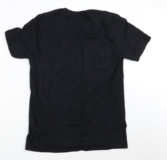 Gildan Mens Black  Cotton  T-Shirt Size M Crew Neck  - HUF