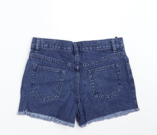 St. Bernard Girls Blue Floral 100% Cotton Hot Pants Shorts One Size  Slim Zip