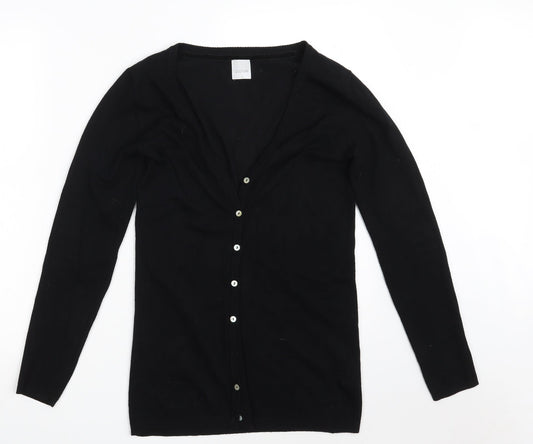CULTURE Womens Black V-Neck  Viscose Cardigan Jumper Size M
