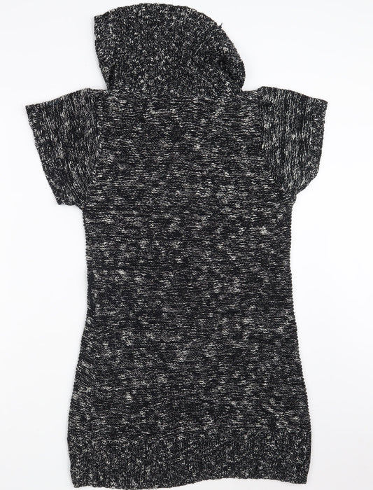 Papaya Womens Black Collared  Cotton Pullover Jumper Size 10