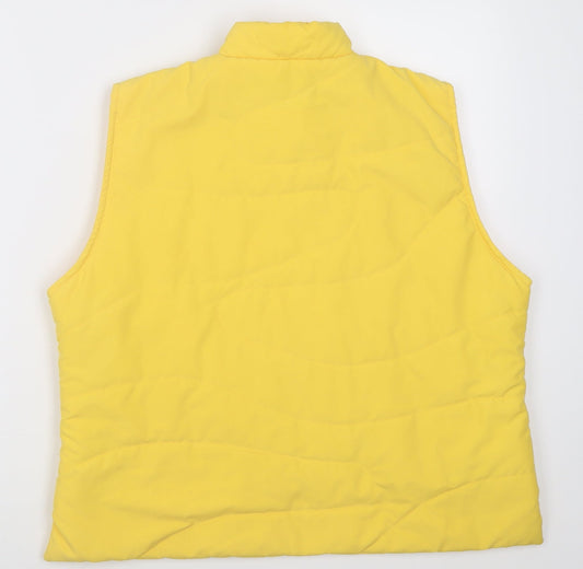 Equation Active Womens Yellow  Polyester Basic Casual Size L High Neck Zip