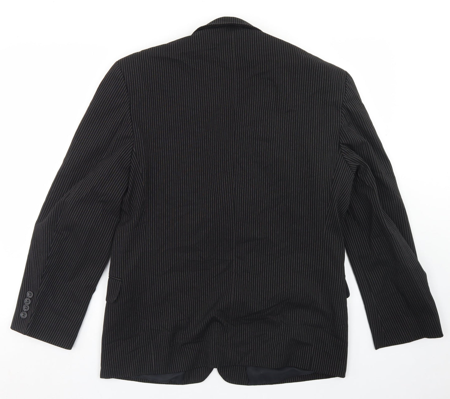 Willson Mens Black Striped Polyester Jacket Blazer Size 38