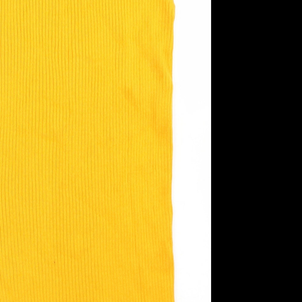 River Island Womens Yellow  Acrylic Basic Tank Size 10 V-Neck