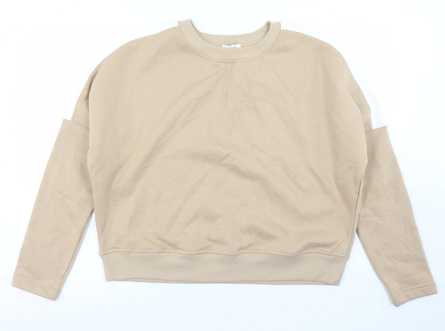 Primark Womens Beige  Cotton Pullover Sweatshirt Size M