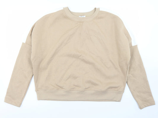 Primark Womens Beige  Cotton Pullover Sweatshirt Size M