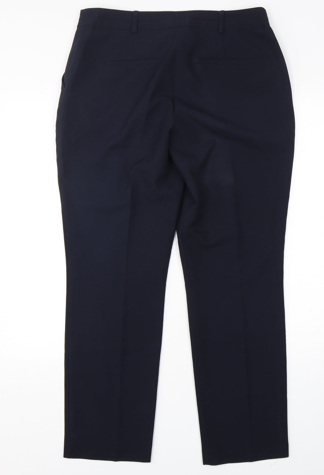 Dunnes  Womens Blue  Polyester Trousers  Size 12 L29 in Regular Hook & Eye