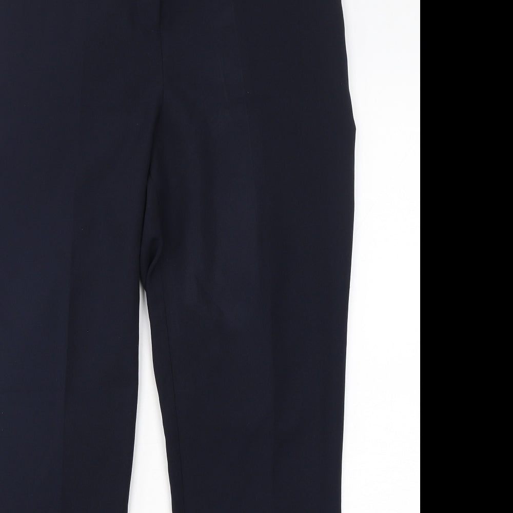 Dunnes  Womens Blue  Polyester Trousers  Size 12 L29 in Regular Hook & Eye
