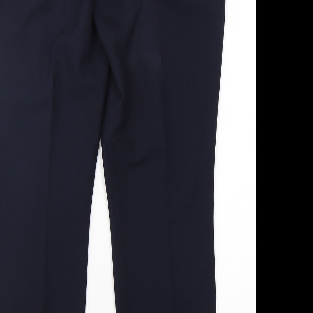 Dunnes  Womens Blue  Polyester Trousers  Size 12 L29 in Regular Hook & Eye
