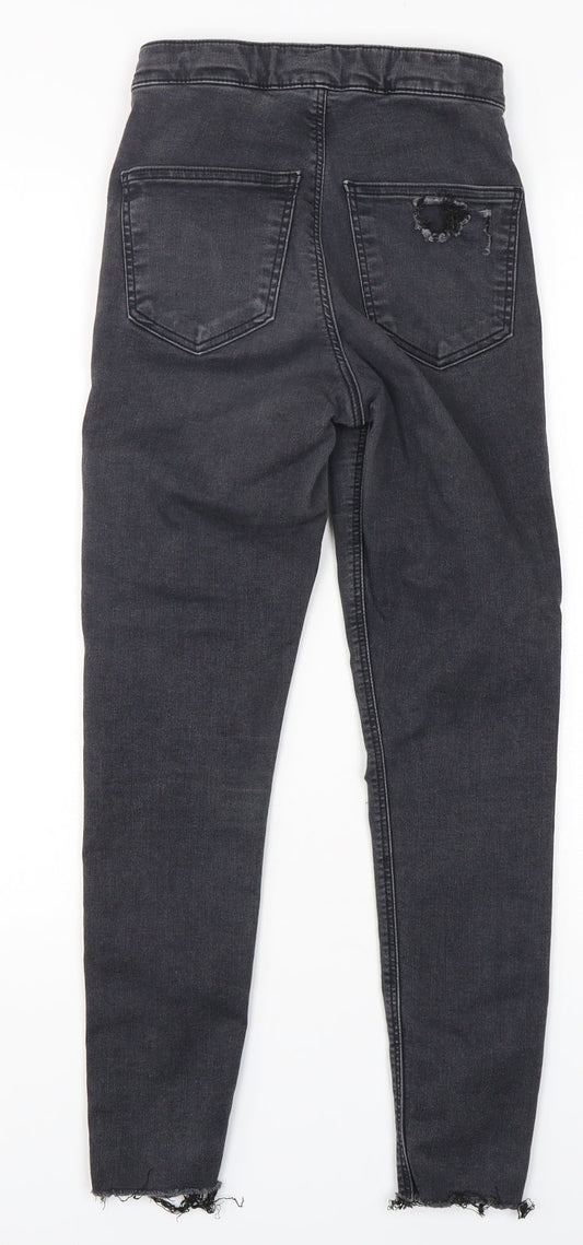 Topshop Womens Black  Cotton Skinny Jeans Size 26 in L30 in Regular