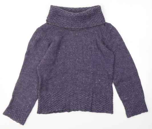 Savida Womens Purple Roll Neck  Acrylic Pullover Jumper Size 16