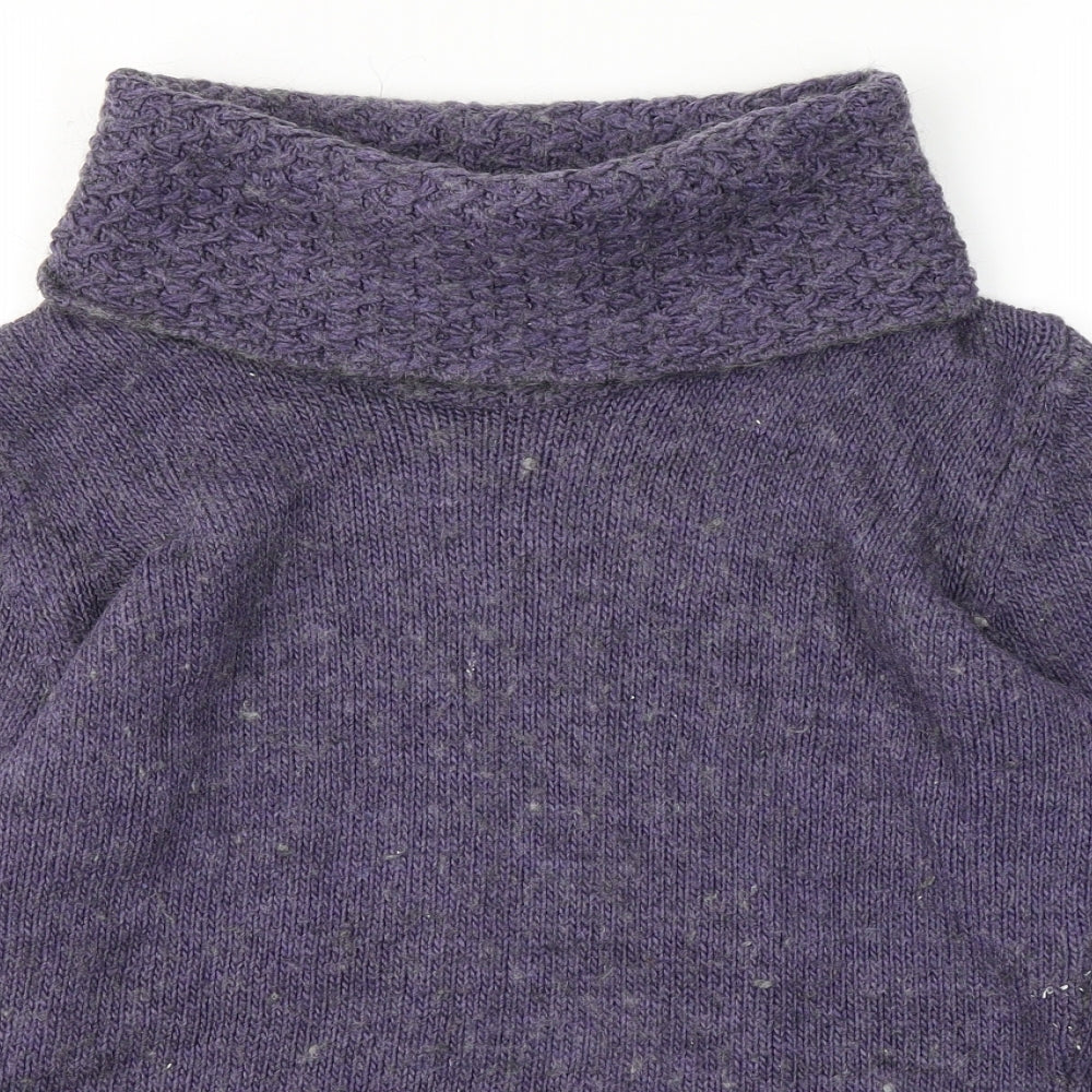 Savida Womens Purple Roll Neck  Acrylic Pullover Jumper Size 16